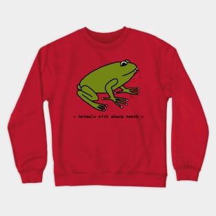 Animals with Sharp Teeth Halloween Horror Frog Crewneck Sweatshirt